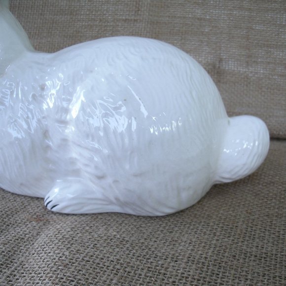 Vintage Handmade Ceramic White Rabbit Figurine - Picture 16 of 16